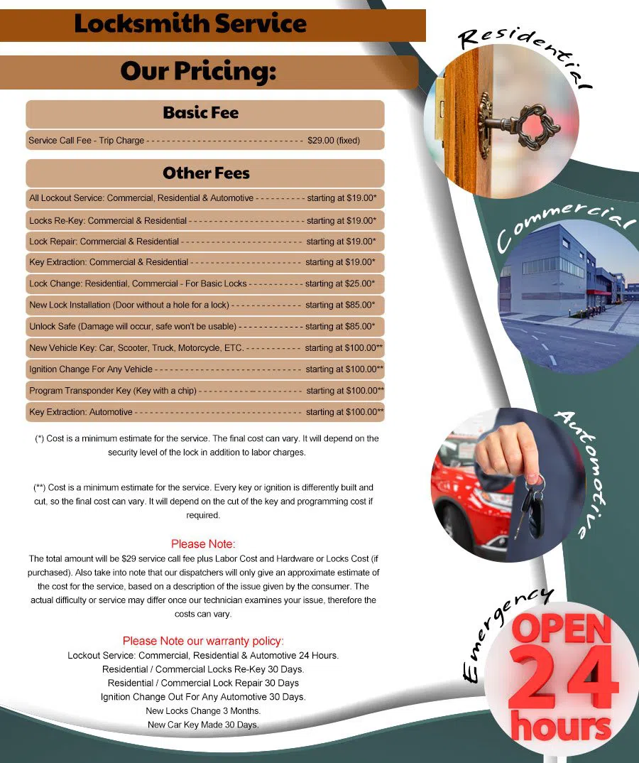 Interstate Locksmith Shop Mt Holly, NJ 609-373-6276 - pricing